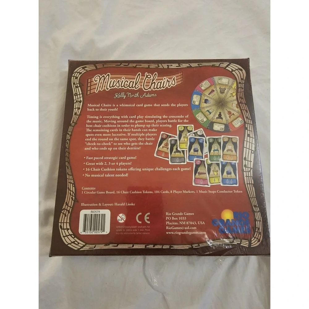Musical Chairs Card Game Kelly North Adams Rio Grande Games New Sealed - Picture 3 of 3